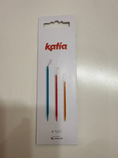 KATIA Set 3 agujas para lana con ojo de nylon