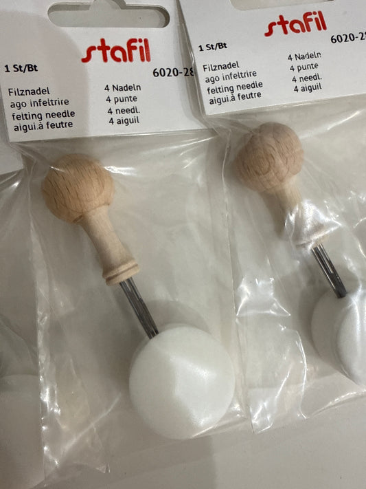 STAFIL AGUJAS DE CARDAR LANA CON MANGO DE MADERA