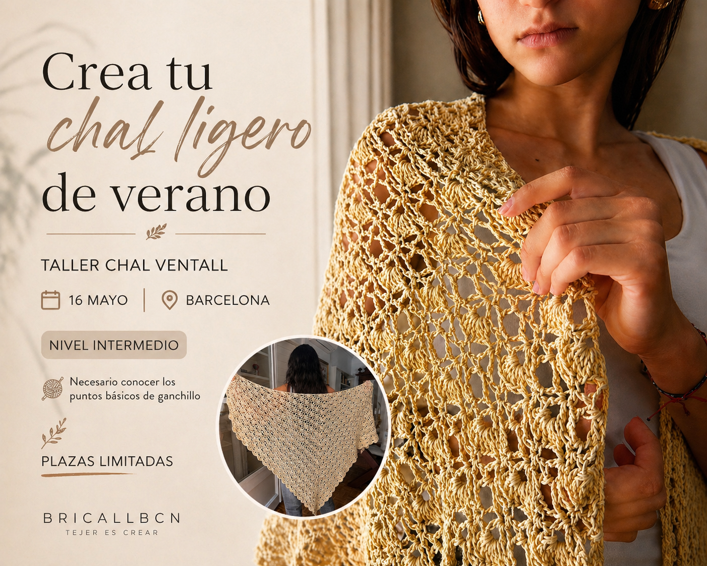 Taller - Chal Ventall - Sábado 16 de Mayo de 10h a 13h