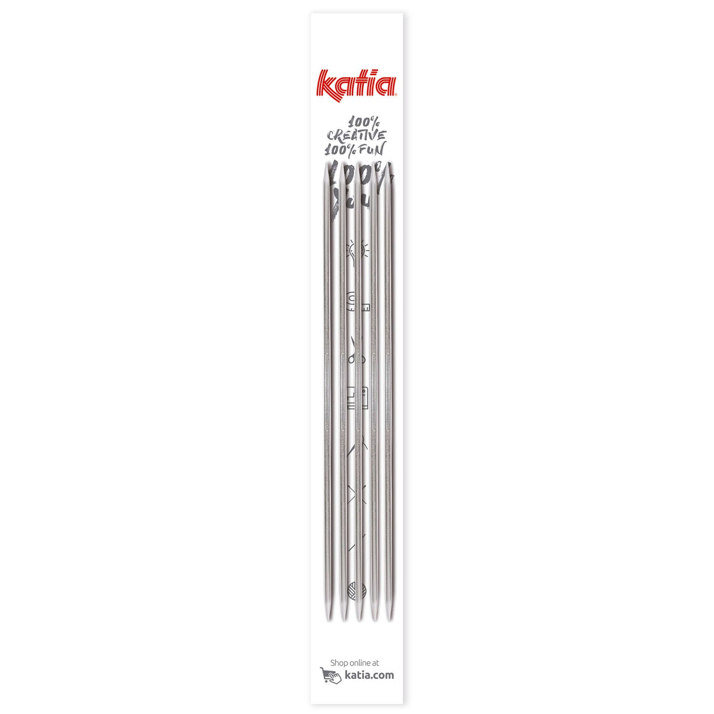KATIA Agujas doble punta aluminio 20cm - Calcetines