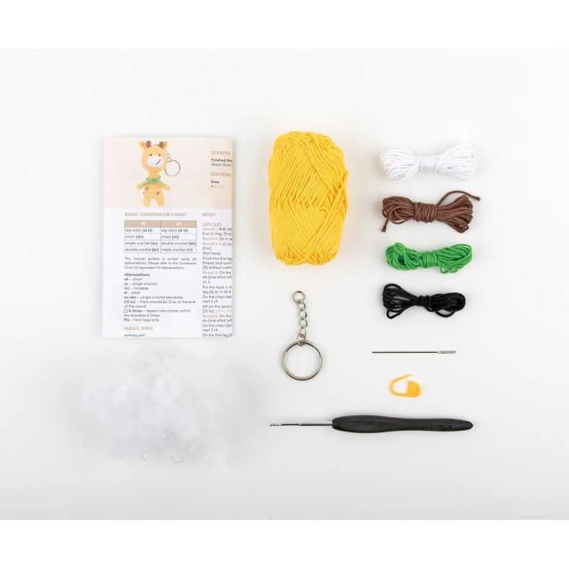 ANCHOR - Kit  Llavero Mini Amigurumi Crochet «Gigi The Giraffe»